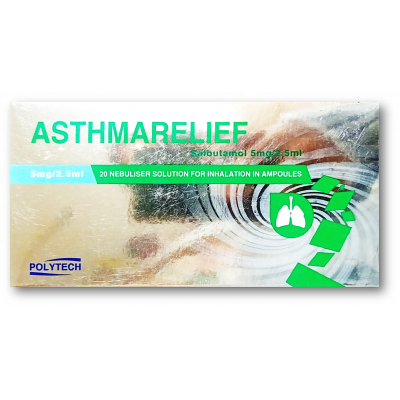 ASTHMARELIEF 5 MG NEBULIZER SOLUTION ( SALBUTAMOL ) 20 AMPOULES 2.5 ML